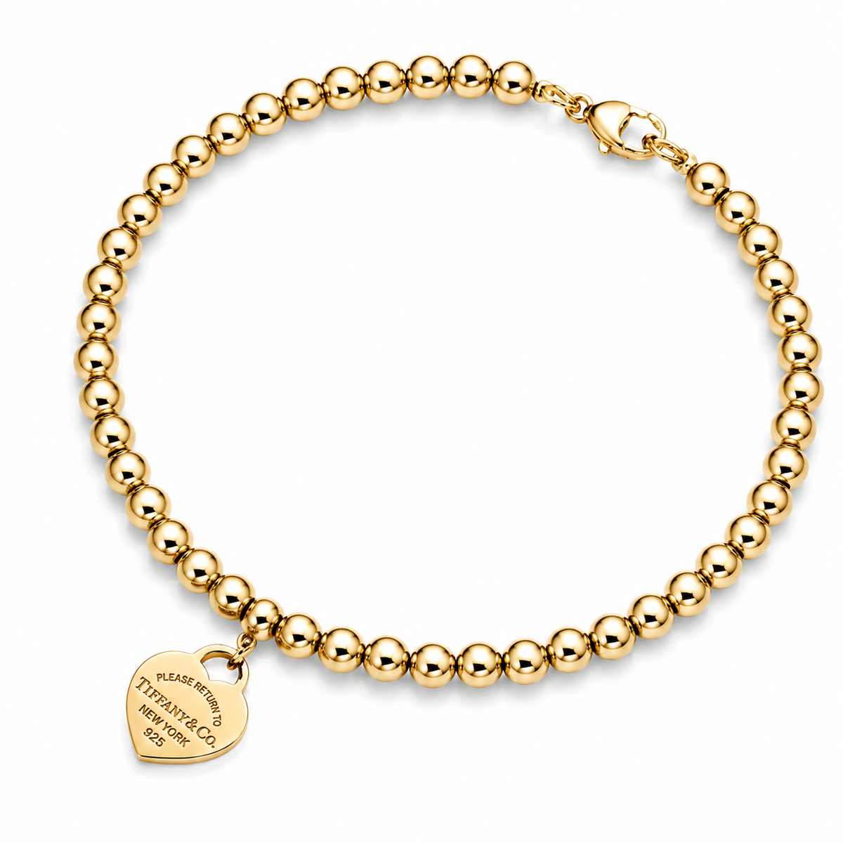Pulseira Coração Inspiração Banhada Ouro