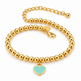 Pulseira Coração Inspiração Banhada Ouro