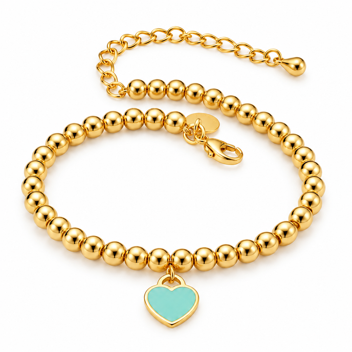 Pulseira Coração Inspiração Banhada Ouro